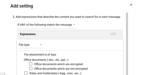 強化Gmail附件規範規則功能
