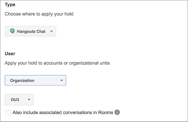 對Hangouts Chat訊息設定訴訟保留