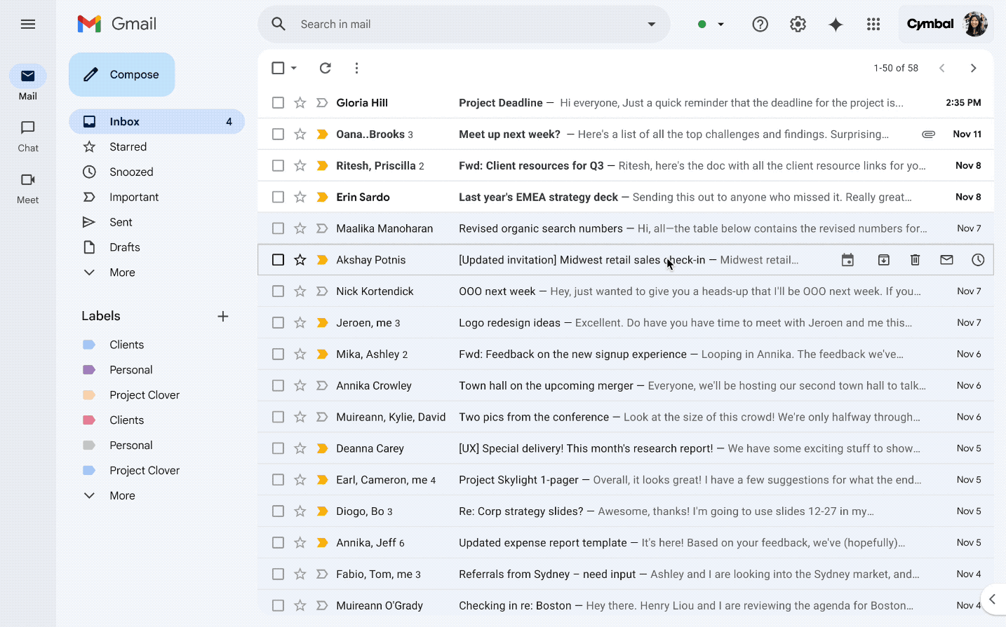 在電腦上使用Gmail Gemini