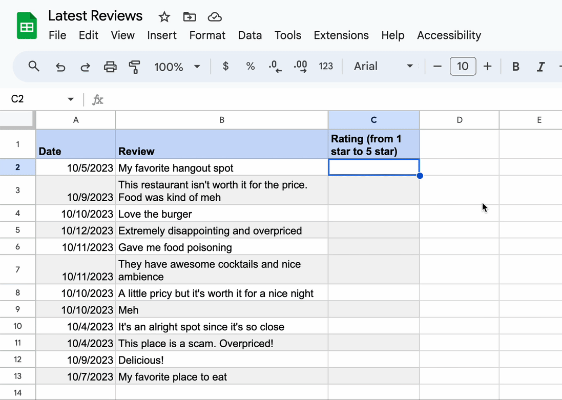 Gemini in Google Sheets