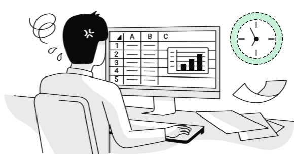 每個月都耗費大量時間製作銷售報表,數據要手動輸入必須承擔人為疏失的風險
